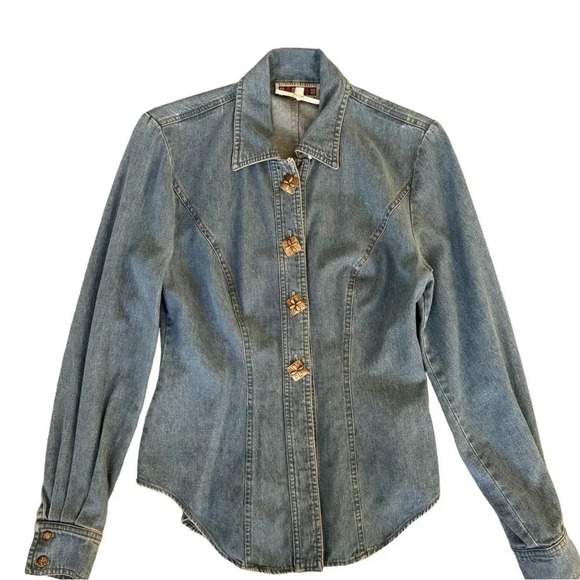 Vintage Hairston Roberson Western Denim Shirt womens size small - Picture 1 of 12